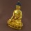 8.25" Shakyamuni Buddha Gold Gilded Face Painted Copper Statue From Patan Nepal