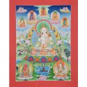 39.5" x 29.5" White Tara Thangka Painting