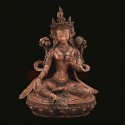 Fine Quality Carved 16” Green Tara / Drolma Copper Statue in Oxidation Finish