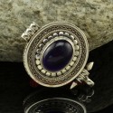 Fine Quality Tibetan Buddhist  Silver with Amethyst Stone Pendant From Patan, Nepal.