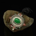 Fine Quality Tibetan Buddhist Silver with Zed, Coral and Emerald Stones Ghau / Pendant / Prayer Box From Patan, Nepal.