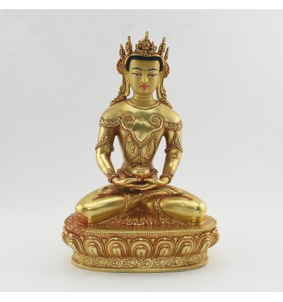 Fine Quality 10.5" Crowned Amitabha Buddha Statue