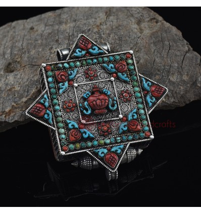  Kalash Silver Ghau / Pendant / Prayer Box From Nepal.