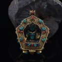 Gold Plated Green Tara Silver Ghau / Pendant / Prayer Box