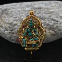 Gold Plated Green Tara & Manjushri Silver Ghau / Pendant / Prayer Box