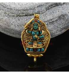 Gold Plated Silver Manjushri Ghau / Pendant / Prayer Box