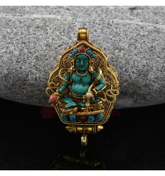 Gold Plated Yellow Jambhala Silver Ghau / Pendant / Prayer Box