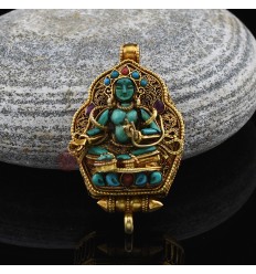 Gold Plated Green Tara Ghau Silver / Pendant / Prayer Box