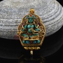 Gold Plated Green Tara Ghau Silver / Pendant / Prayer Box