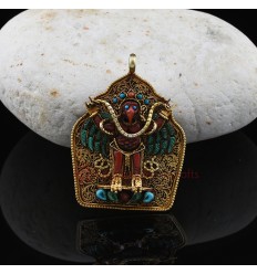 Gold Plated Garuda Silver Pendant