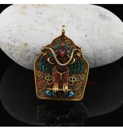 Gold Plated Garuda Silver Pendant