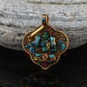 Gold Plated Manjushri Silver Pendant