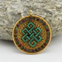 Gold Plated Silver Endless Knot Silver Pendant From Patan,Nepal.