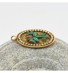 Gold Plated Silver Kamal - Lotus Flower Silver Pendant From Patan, Nepal.