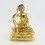 Finely Hand Carved Gold Gilded with Face Painted Hand Carved 7.25" Guru Milarepa Copper Statue