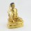 Finely Hand Carved Gold Gilded with Face Painted Hand Carved 7.25" Guru Milarepa Copper Statue