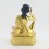 Finely Hand Carved Gold Gilded with Face Painted Hand Carved 7.25" Guru Milarepa Copper Statue