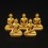 Machine Made Tibetan Buddhist 4" Dhyani Buddha or Pancha Buddha Statues Set