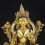 Hand Made Green Tara / Drolma Copper Alloy Gold Gilded Face Painted Statue