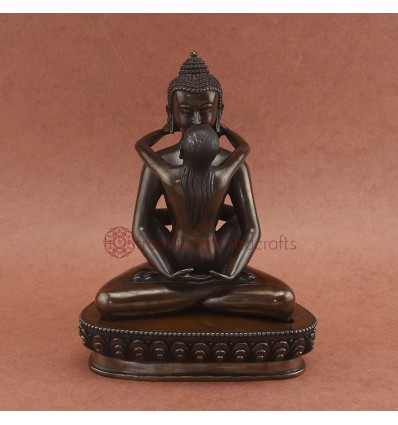 Hand Made Oxidized Copper Alloy 8.5" Samantabhadra / Buddha Shakti Statue