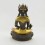 Fine Quality 10" Crowned Medicine Buddha Oxidized Antiquated Gold Gilded Copper Statue 