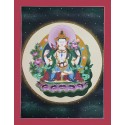 Fine Quality 20.75" x 16" Chenrezig / Avalokiteshvara Thangka Scroll Painting