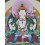 Fine Quality 20.75" x 16" Chenrezig / Avalokiteshvara Thangka Scroll Painting