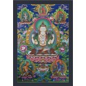 Fine Quality 33" x 22.5" Chenrezig / Avalokiteshvara Thangka Scroll Painting