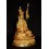 Fine Quality Gold Gilded with Face Painted Hand Carved 8.5" Guru Rinpoche Copper Statue