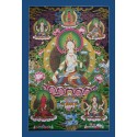 Fine Quality  33" x 23 White Tara / Dholka Thangka Scroll Painting