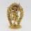 Hand Made Copper Alloy with Gold Gilded and Hand Painted Face 7.25" Simha Mukhi Jogini Statue