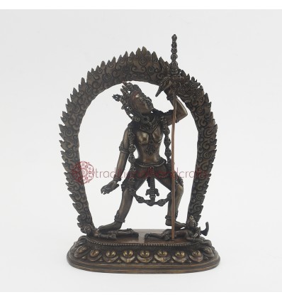 Hand Made  Oxidized Copper Alloy Gold Gilded 7.25" Vajrayogini Dakini Statue