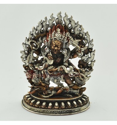 Machiine Made 6" Black Mahakala Statu From Patan, Nepal.