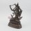 Hand Carved  9.5" Manjushri / Jambiyang  Oxidized Copper Alloy  Statue 