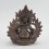 Hand Carved  7.5" Yellow Dzambhala  Oxidized Copper Alloy  Statue 