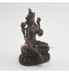 Machine Made Tibetan Buddhist 5.75" Green Tara / Dholma Statue