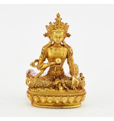 Machine Made Tibetan Buddhist Copper Alloy with Gold Plated Ksitigarbha Statue