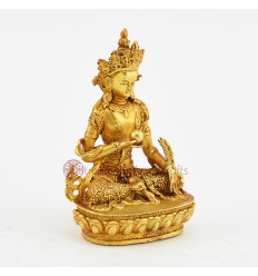 Machine Made Tibetan Buddhist Copper Alloy with Gold Plated Ksitigarbha Statue