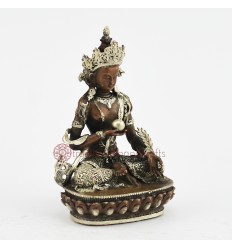 Machine Made Oxidized Copper Alloy with Silver Plated 4" Ksitigarbha Statue