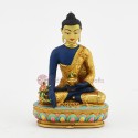 Machine Made Hand Painted Copper Alloy with Gold Plated Medicine Buddha Statue