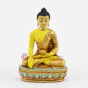 Machine Made Hand Painted Copper Alloy with Gold Plated Shakyamuni Buddha Statue