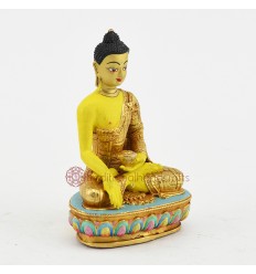 Machine Made Hand Painted Copper Alloy with Gold Plated Shakyamuni Buddha Statue