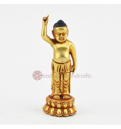 Machine Made with Copper Alloy with Gold Plated Siddhartha Gautam Buddha Statue