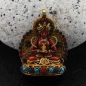 Hand Made Aparmita Tibetan Buddhist  Ghau Prayer Box Silver Pendant from Patan, Nepal