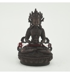 Tibetan Buddhist Oxidized 6" Aparmita / Amitayus / Tsepame Statue