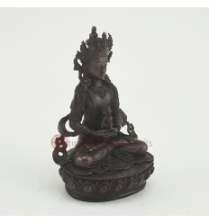 Tibetan Buddhist Oxidized 6" Aparmita / Amitayus / Tsepame Statue