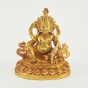 Machine Made Tibetan Buddhist Gold Plated 4.75" Yellow Dzambhala Statue