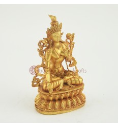 Tibetan Buddhist 5.75" White Tara / Dholkar Statue