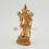 Tibetan Buddhist Gold Plated Copper Alloy 7.5" Padmapani Lokeshvara Statue