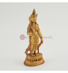 Tibetan Buddhist Gold Plated Copper Alloy 6.5" Standing Tara Statue